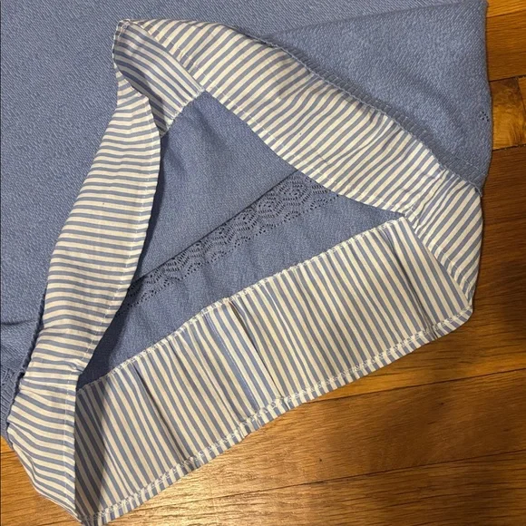 Alfred Dunner Light Blue Sweater with Blue & White Striped Attached Shirt Detail - Picture 7 of 7